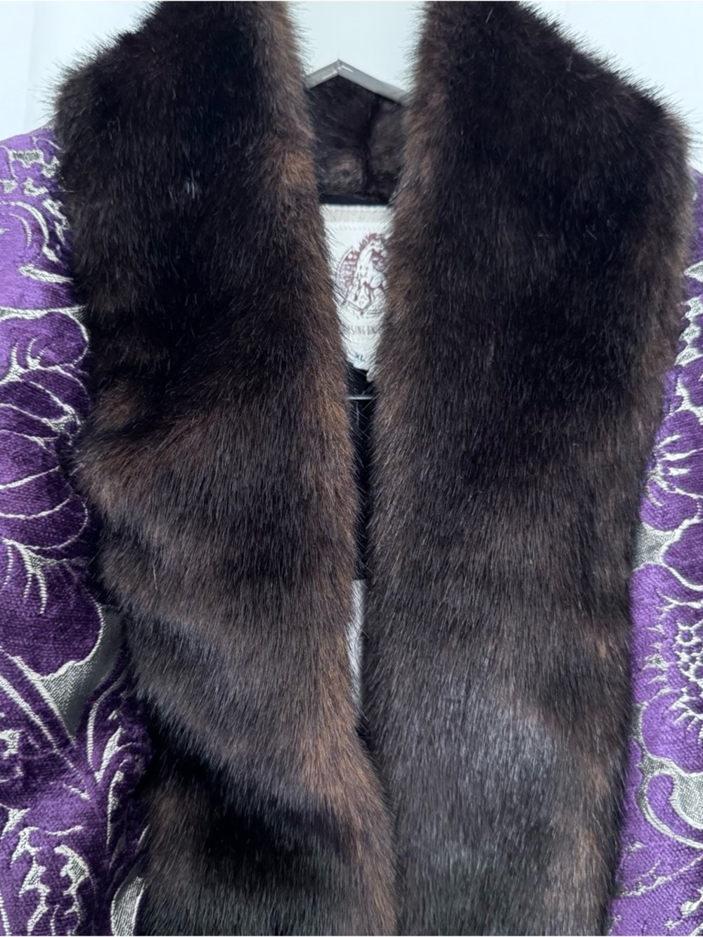 Chasing Unicorns Black Coat with Dark Brown Fur Trim - Picture 3 of 14